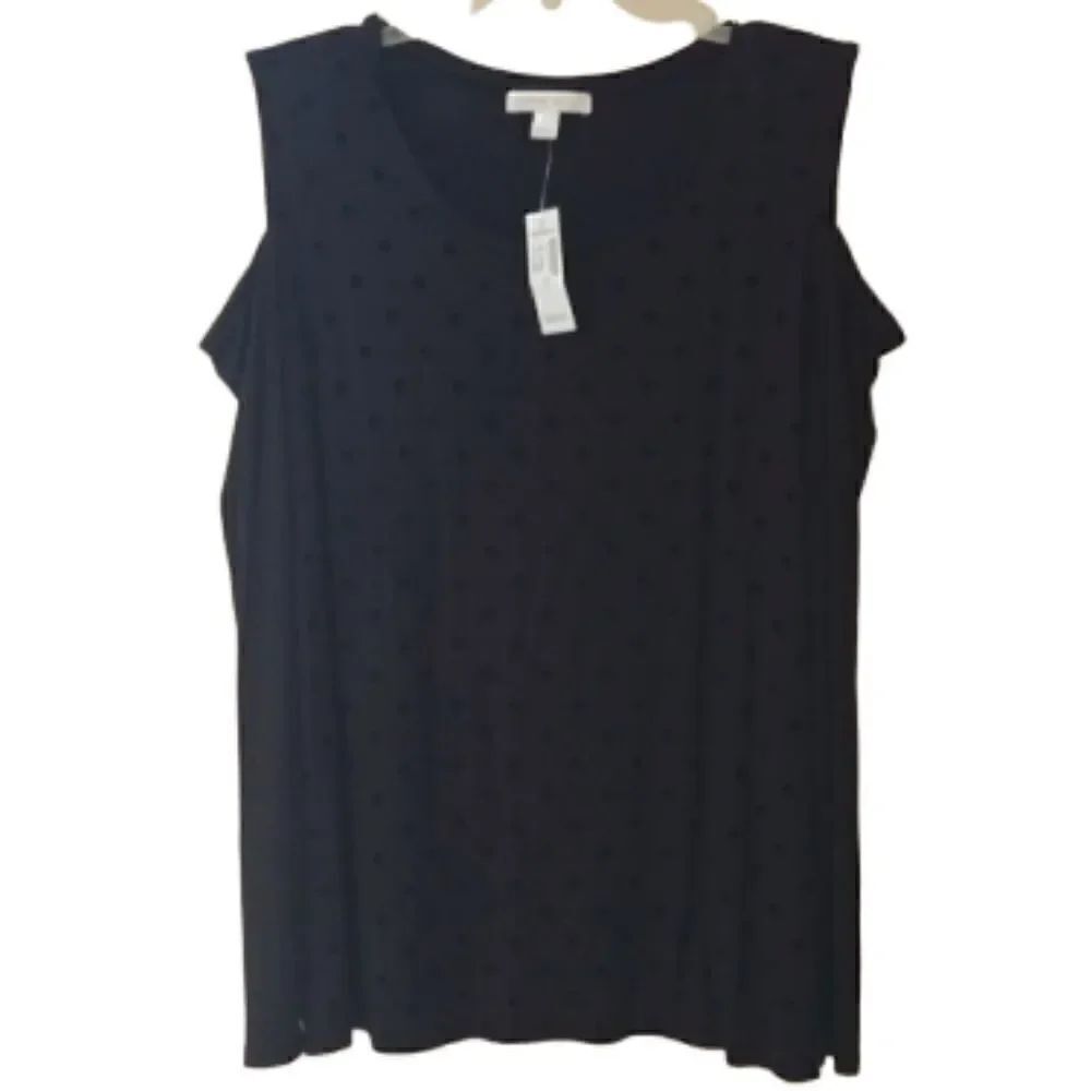 Dress Barn NWT black open shoulder top- L